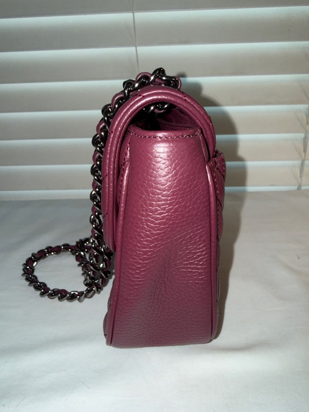 KARL LAGERFELD PARIS Agyness Medium Convertible Shoulder Plum Bag - Picture 6 of 12